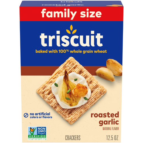 Triscuit Family Size Roasted Garlic Whole Grain Wheat Crackers - 12.5 Ounce Image 1 of 2