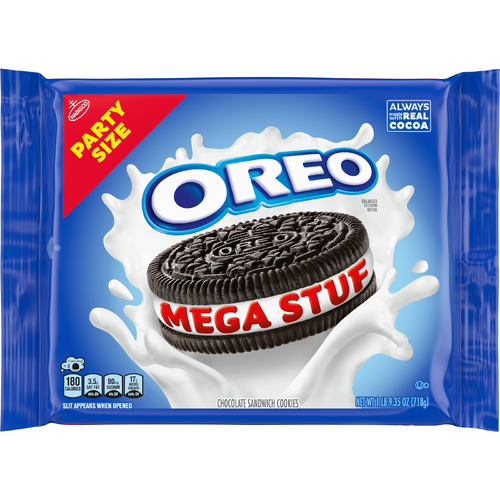 OREO Mega Stuf Chocolate Sandwich Cookies, Party Size - 25.35 Ounce