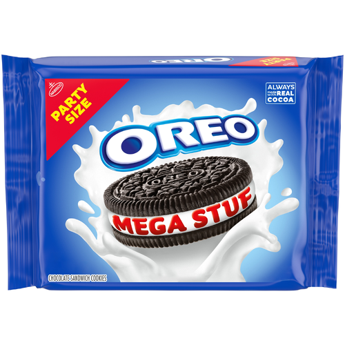 Oreo Party Size Mega Stuf Chocolate Sandwich Cookies - 25.35 Ounce Image 1 of 3
