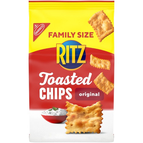 Ritz Toasted Chips Original Toasted Chips Crackers, Party Snacks, Family Size - 11.4 Ounce Image 1 of 2