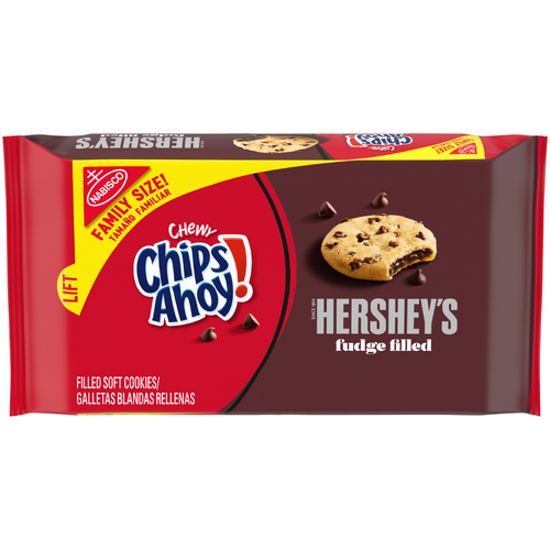 Chips AHOY! Chewy Chocolate Fudge Chewy Hershey's Filled Soft Chip Cookies, Family Size - 14.85 Ounce Image 1 of 2