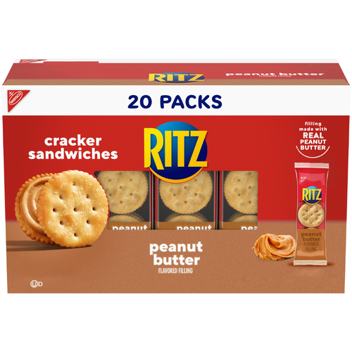 Ritz Peanut Butter Sandwich Crackers Lunch Snacks - 27.6 Ounce Image 1 of 3