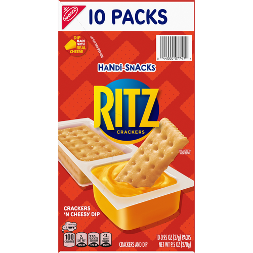 HANDI-SNACKS Ritz Cheese Crackers 'n Cheesy Dip Snack Packs - 9.5 Ounce