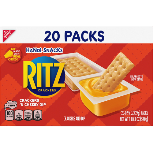 HANDI-SNACKS Ritz Cheese Crackers 'n Cheesy Dip Snack Packs - 19 Ounce