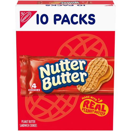 Nutter Butter Peanut Sandwich Cookies, Snack Packs - 56 Gram - 10 Count