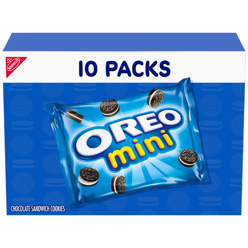 Oreo Mini Original Mini Chocolate Sandwich Cookies, 10 Snack Packs - 10 Ounce Image 1 of 3