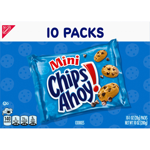 CHIPS AHOY! Original Mini Chocolate Chip Cookies, Snack Packs - 10 Ounce