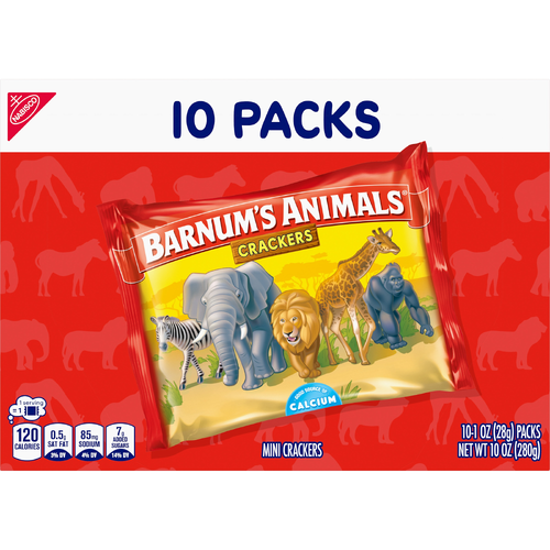 BARNUMS Original Barnum's Animal Crackers, Kids Snacks, Snack Packs - 10 Ounce