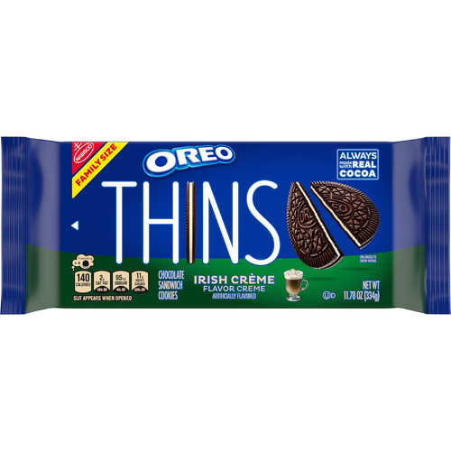 OREO Thins Irish Creme Chocolate Sandwich Cookies - 11.78 Ounce