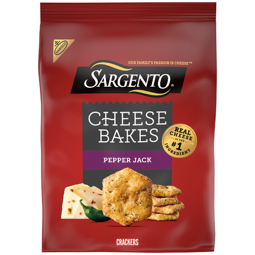 Sargento Cheese Bakes Pepper Jack Cheese Bakes Crackers, Lunch Snacks - 4.5 Ounce