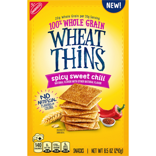 WHEAT THINS Spicy Sweet Chili Snacks, Whole Grain Crackers, Snack - 8.5 Ounce