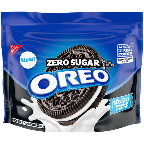 Oreo Zero Sugar Chocolate Sandwich Cookies Snack Packs - 8 Ounce