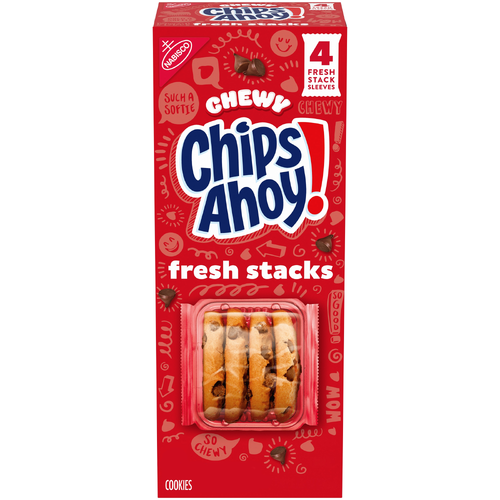 Chips AHOY! Fresh Stacks Chewy Fudgy Chocolate Chip Cookies, Travel Snack Packs - 8.66 Ounce Image 1 of 4