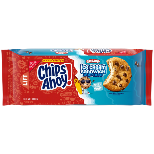 Chips AHOY! Chewy Ice Cream Sandwich Chewy Sandwich-Inspired Chocolate Chip Cookies, Limited Edition - 9.91 Ounce Image 1 of 3
