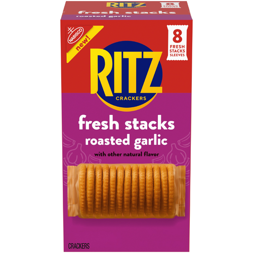 Ritz Fresh Stacks Roasted Garlic Crackers Travel Snacks Multi Snack Packs - 11.8 Ounce