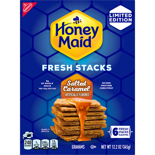 Honey Maid Salted Caramel Graham Crackers, Travel Snacks, Multi Snack Packs - 12.2 Ounce