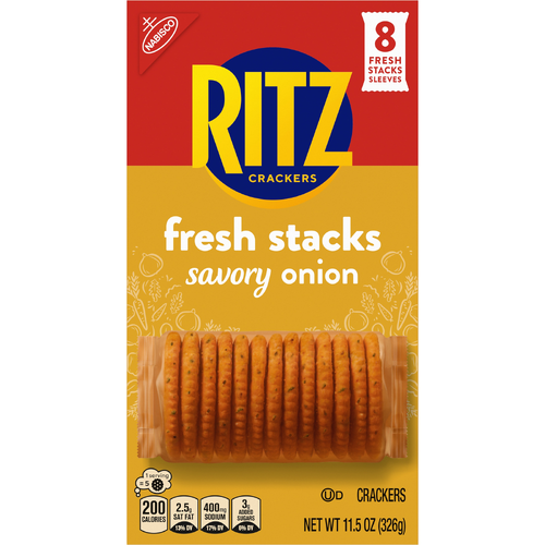 Ritz Fresh Stacks Savory Onion Crackers Travel Snacks Multi Snack Packs - 11.5 Ounce