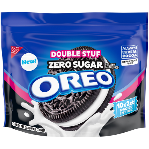 Oreo Double Stuf Zero Sugar Chocolate Sandwich Cookies Snack Packs - 10.3 Ounce