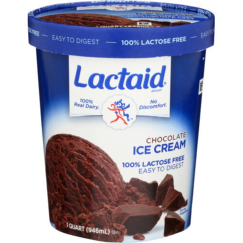Lactaid Ice Cream Chocolate 100% Lactose Free - 1 Quart