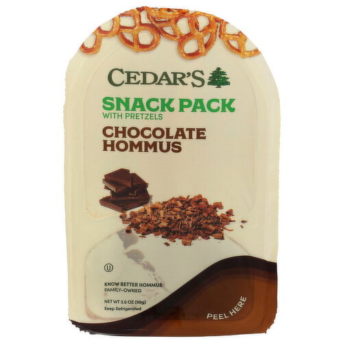 CEDAR'S Chocolate Hommus With Pretzels Snack Pack - 3.5 Ounce