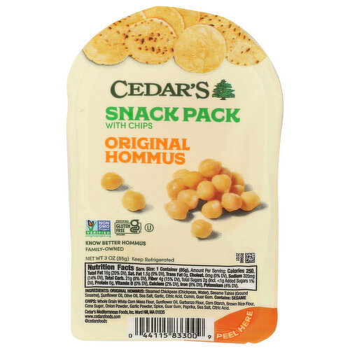Cedars Classic Original Hommus With Chips - 3 Ounce
