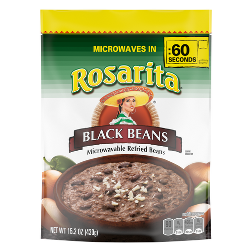 Rosarita Microwavable Refried Black Beans - 15.2 Ounce