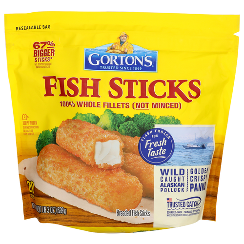 Gorton's Not Minced Breaded Fish Sticks - 0.95 Ounce - 20 Count
