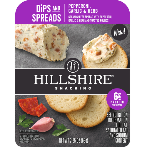 Hillshire Snacking Dips And Spreads Pepperoni, Garlic & Herb, Tray - 2.25 Ounce