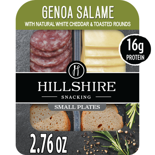Hillshire Genoa Salame & White Cheddar Cheese Snacking Protein Small Plates - 2.76 Ounce Image 1 of 4