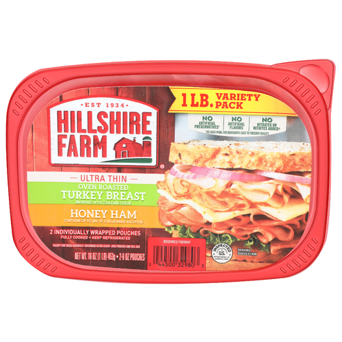 Hillshire Farm Ultra Thin Turkey Breast Honey Ham - 8 Ounce - 2 Count