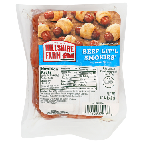 Hillshire Farm Beef Smoked Sausage - 12 Ounce