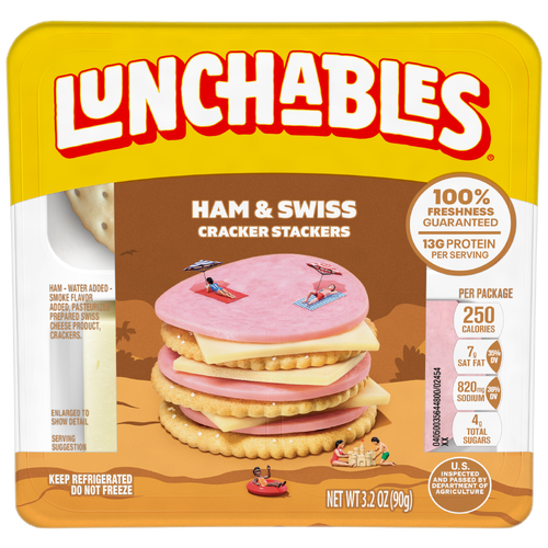 Lunchables Ham & Swiss Cracker Stackers Snack Kit, Tray - 3.2 Ounce