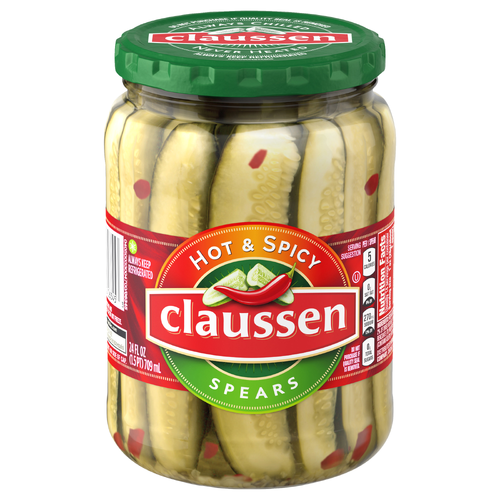 Claussen Hot & Spicy Pickle Spears, Jar - 24 Fluid Ounce