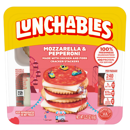 Lunchables Pepperoni And Mozzarella Cracker Stackers, Tray - 2.25 Ounce