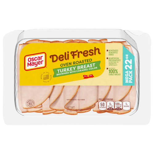Oscar Mayer Deli Fresh Oven Roasted Sliced Turkey Breast Lunch Meat, Package - 22 Ounce