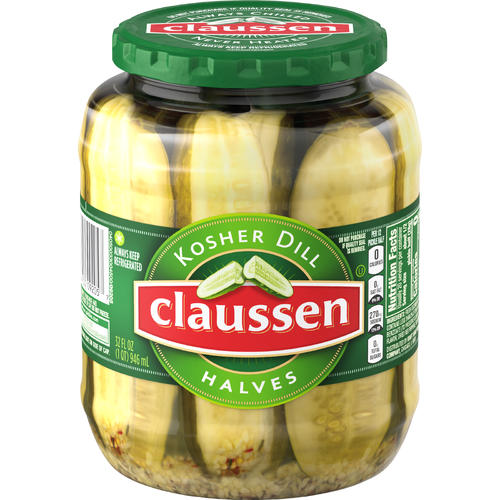 Claussen Kosher Dill Pickle Halves, Jar - 32 Fluid Ounce