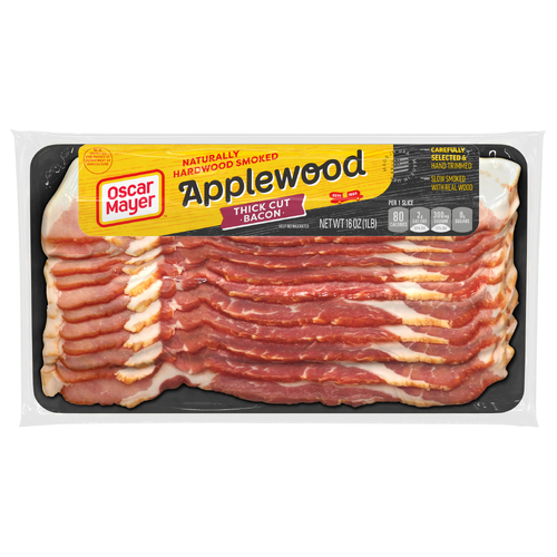 Oscar Mayer Naturally Hardwood Smoked Thick Cut Applewood Bacon, Pack - 16 Ounce