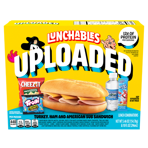 Lunchables Uploaded Turkey, Ham And American Sub Sandwich Snack Kit, Box - 15.46 Ounce