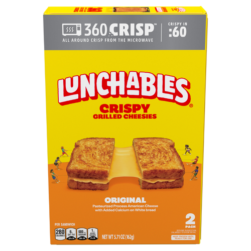 Lunchables Crispy Grilled Cheesies, Original Cheese Sandwiches, 2 Pack, Box - 5.71 Ounce
