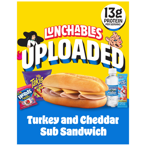 Lunchables Uploaded Turkey And Cheddar Sub Sandwich Snack Kit, Box - 16.1 Ounce