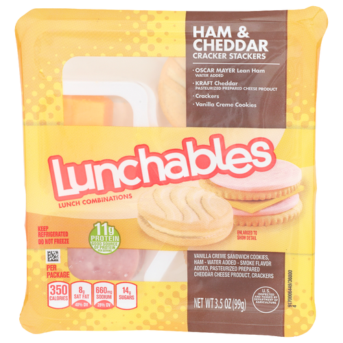 Lunchables Ham & Cheddar Cracker Stackers Lunch Combinations - 3.5 Ounce
