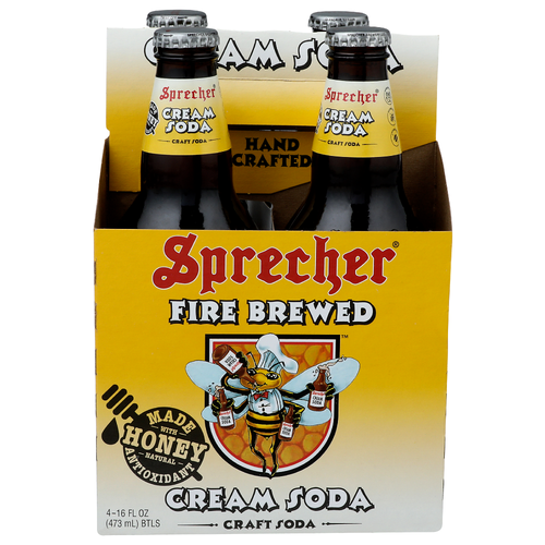 Sprecher Fire Brewed Cream Soda Craft - 16 Fluid Ounce - 4 Count
