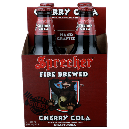 Sprecher Fire Brewed Cherry Cola Craft Soda - 16 Fluid Ounce - 4 Count