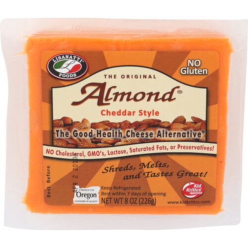 Lisanatti The Original Almond Cheddar Style Chunks - 8 Ounce