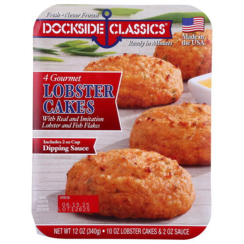DOCKSIDE CLASSICS Sa Prm Lobster Cakes - 3 Ounce - 4 Count