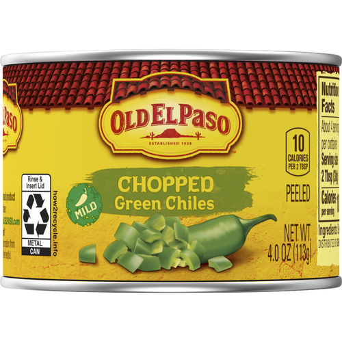 Old El Paso Mild Chopped Green Chiles, Meal Prep - 4 Ounce
