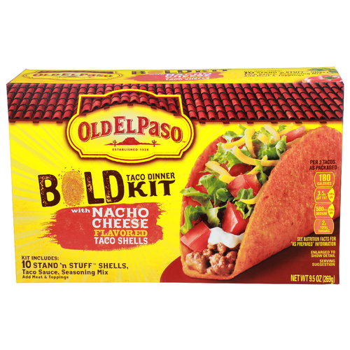 Old El Paso Nacho Cheese Bold Taco Dinner Kit - 0.95 Ounce - 10 Count