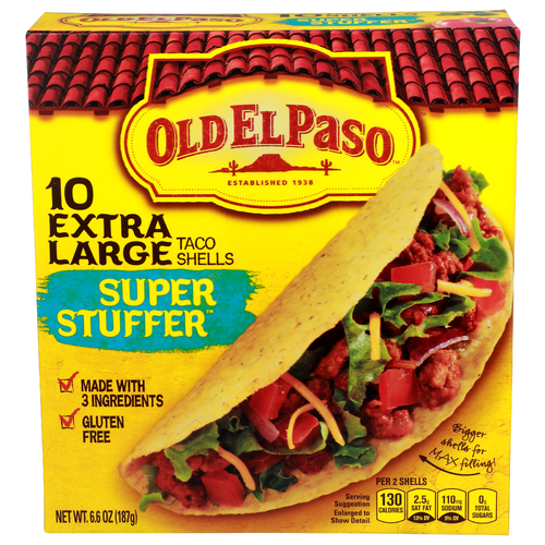 Old El Paso Super Stuffer Tacoshells - 0.66 Ounce - 10 Count