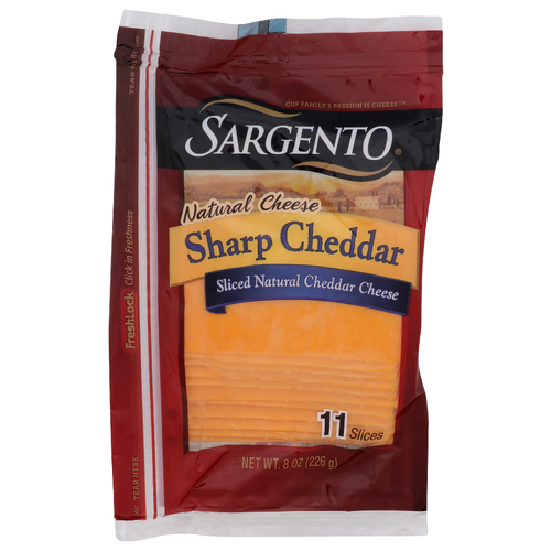 Sargento Natural Cheese Sharp Cheddar - 0.727 Ounce - 11 Count