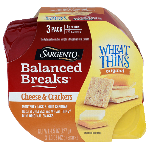 Sargento Balanced Breaks Original Wheat Thins Cheese & Crackers - 1.5 Ounce - 3 Count